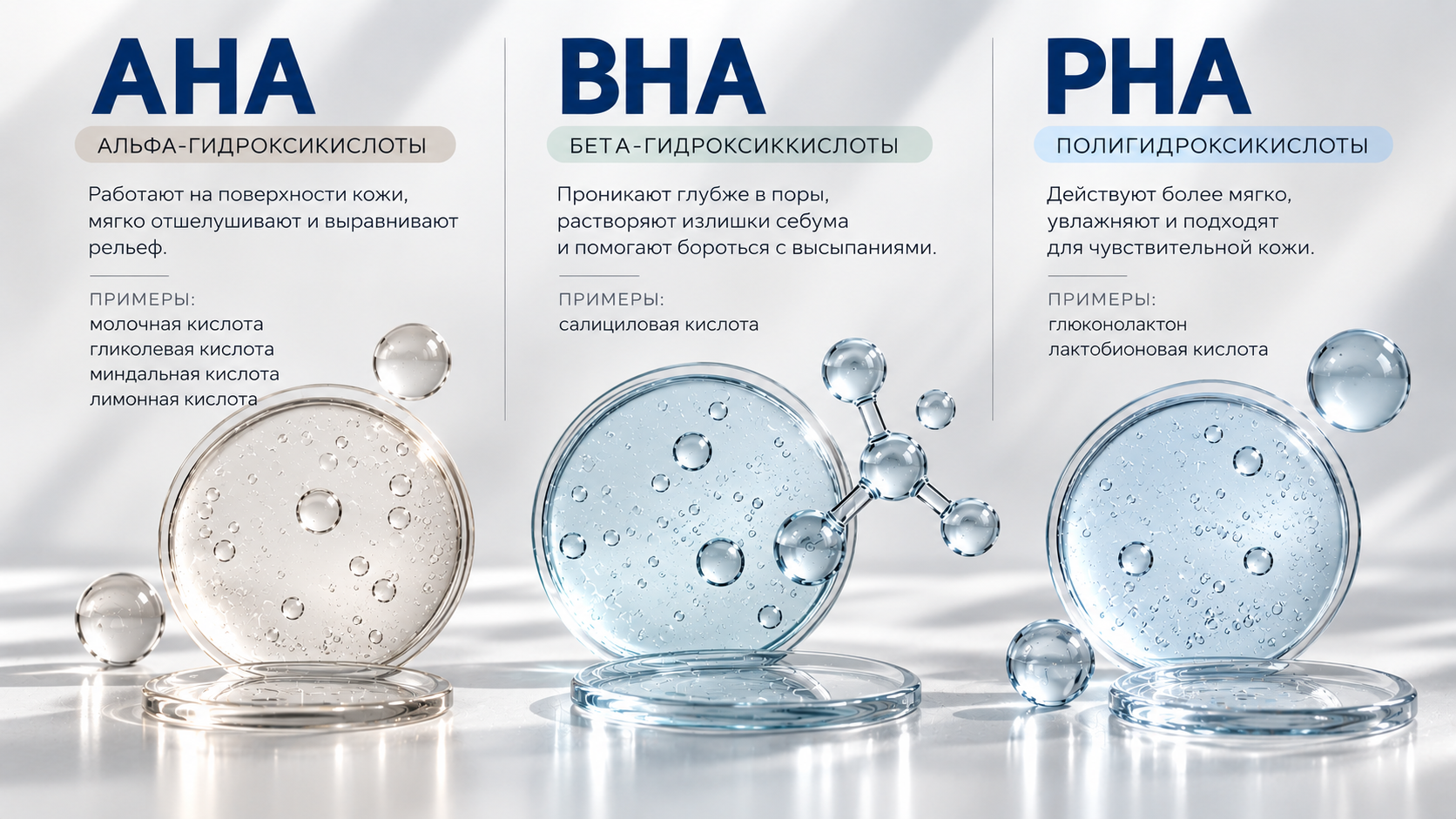 AHA, BHA и PHA-кислоты